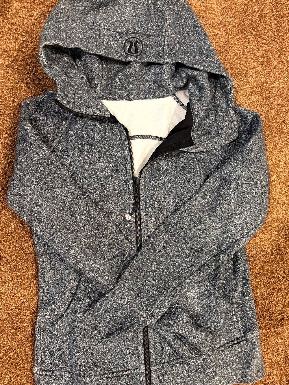 lululemon athletica Women’s Steel Blue/Gray Speckled Zip-Up Hoodie
